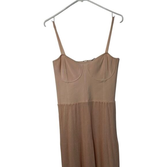 Sandro Roxette Bustier Midi Dress In Blush Size EU 40 US 10 Classic Date Night - Picture 4 of 16